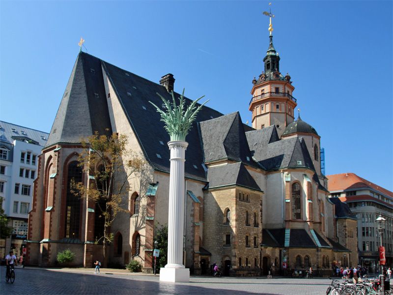 Stadt und Pfarrkirche St. Nicolai im Zentrum von Leipzig