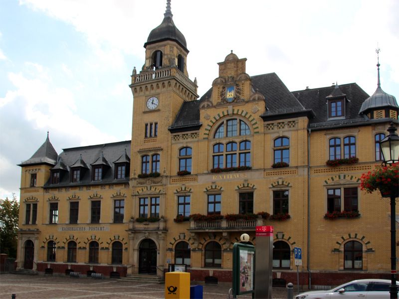 Rathaus von der Kleinstadt Bad Lausick im Sächsischen Burgen- und Heideland