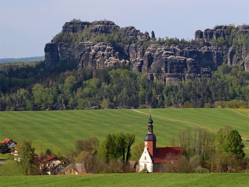 Felsengebiet  Schrammsteine in der Sächsischen Schweiz