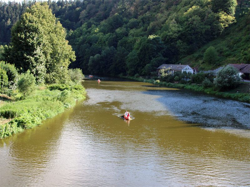 Wassersport auf der Sázava in Mittelböhmen