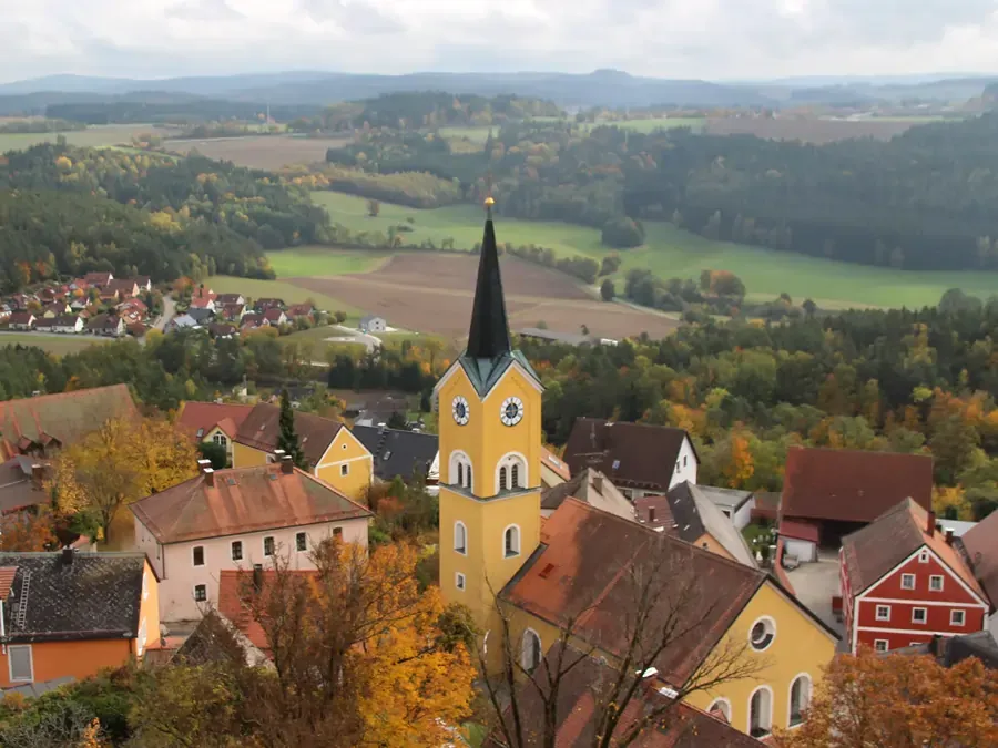 Blick auf die Große Kreisstadt Weiden in der Oberpfalz