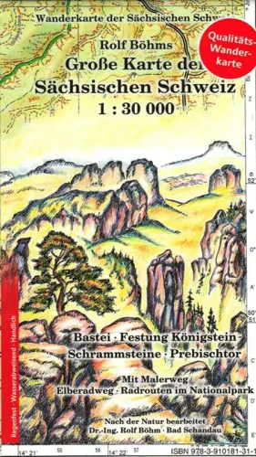 Wanderkarte Sächsische Schweiz vom Böhmverlag (laminiert) 