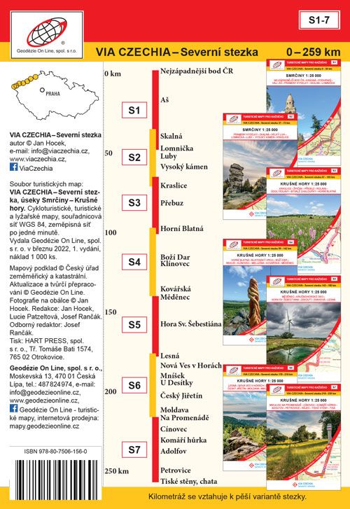Wanderkarten-Set Fichtelgebirge - Erzgebirge mit Etappen