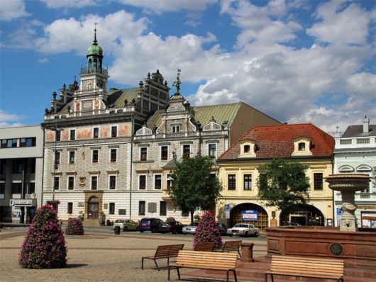 Stadt Kolin mit Rathaus in Mittelböhmen