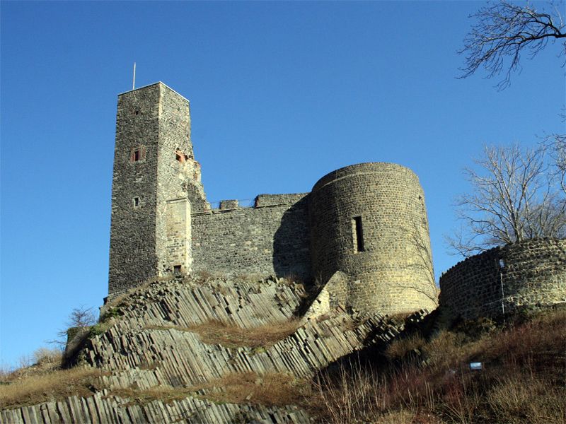 Scheibenbasalt an der Burg Stolpen